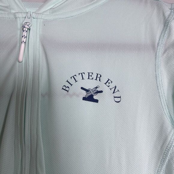 BITTER END Crew Patch Dritek Hoodie Dress Medium Mint Green Sailing Tropical - Picture 2 of 9
